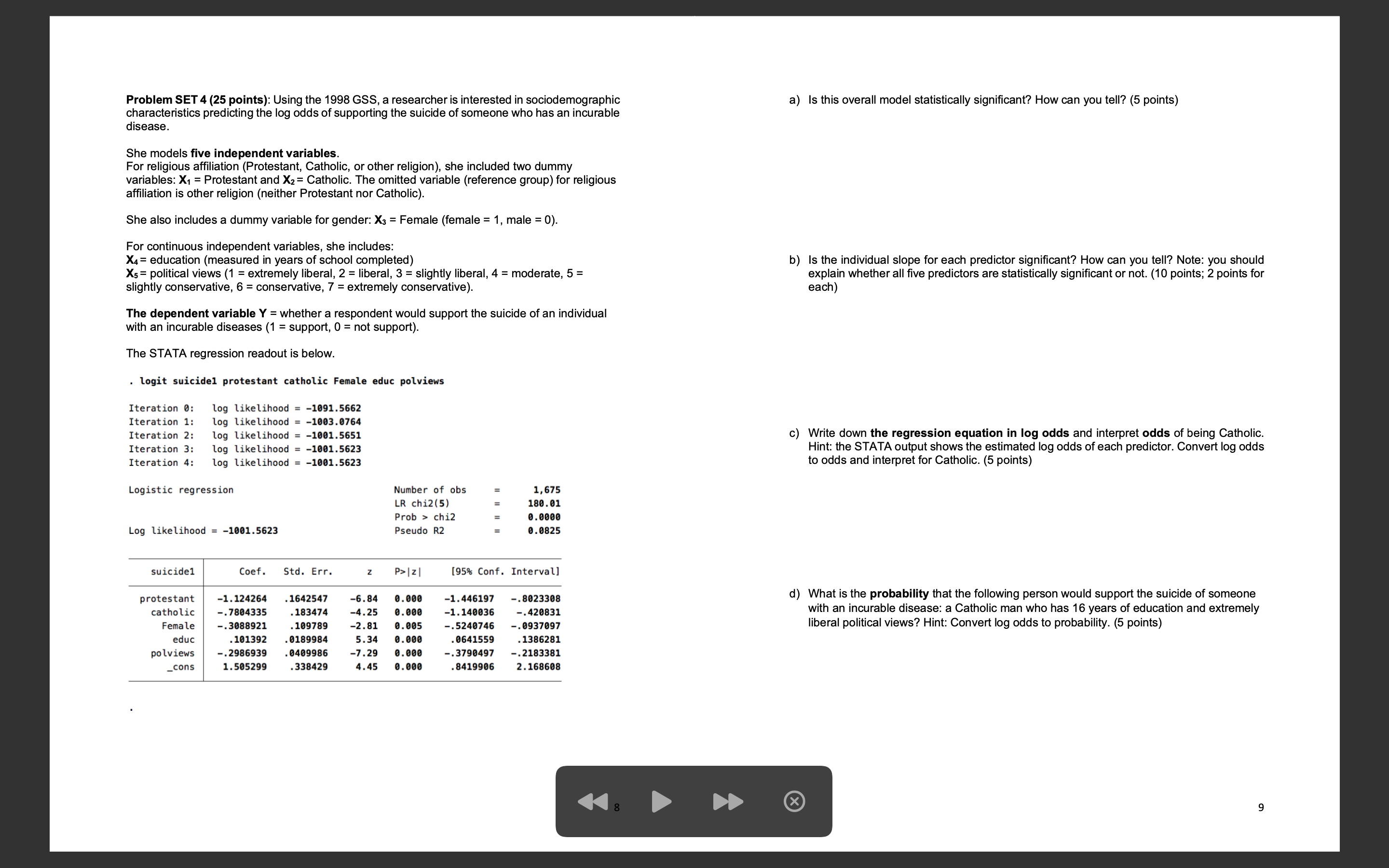 soc question 4 Problem SET 4 (25 points): Using the 1998 GSS,