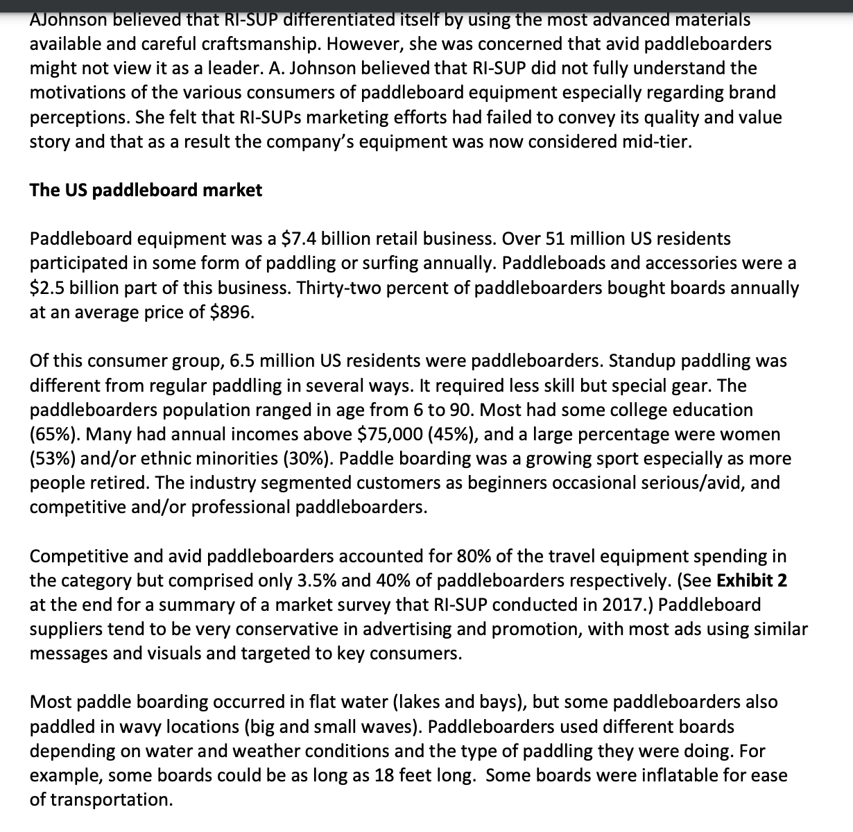 map using generic competitor names). What is RI-SUPs competitive advantage? In 2005