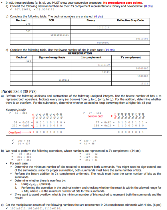  . In ALL these problems (a, b, c), you MUST show