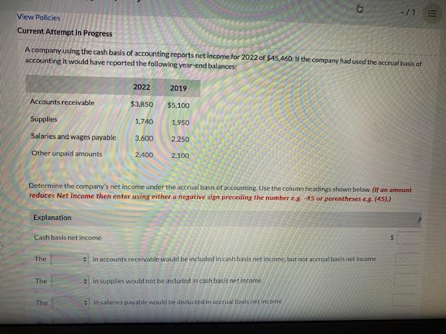  /1 View Policies Current Attempt in Progress A company using the