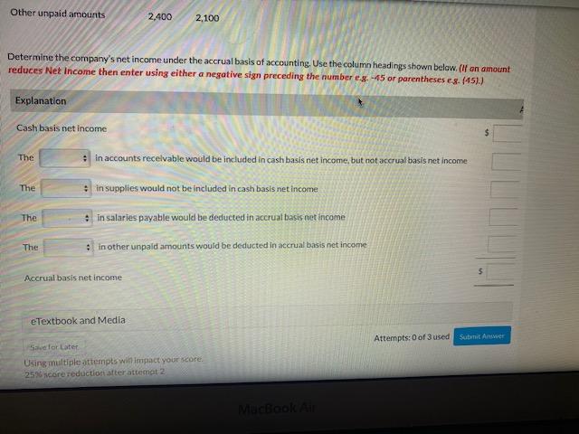 cash basis of accounting reports net income for 2022 of $45,460, If