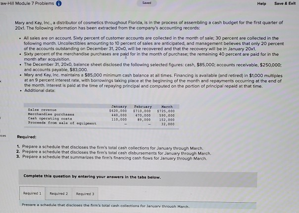 aw-Hill Module 7 Problems Saved Help Save & Exit Mary and