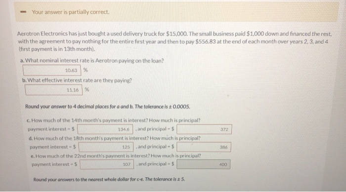  Your answer is partially correct. Aerotron Electronics has just bought a