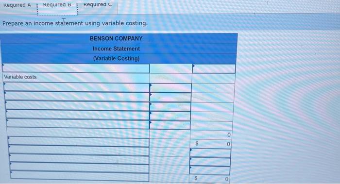 $ 38.80/unit Direct labor $ 27.50/unit Manufacturing overhead Variable $ 11.80/unit Fixed