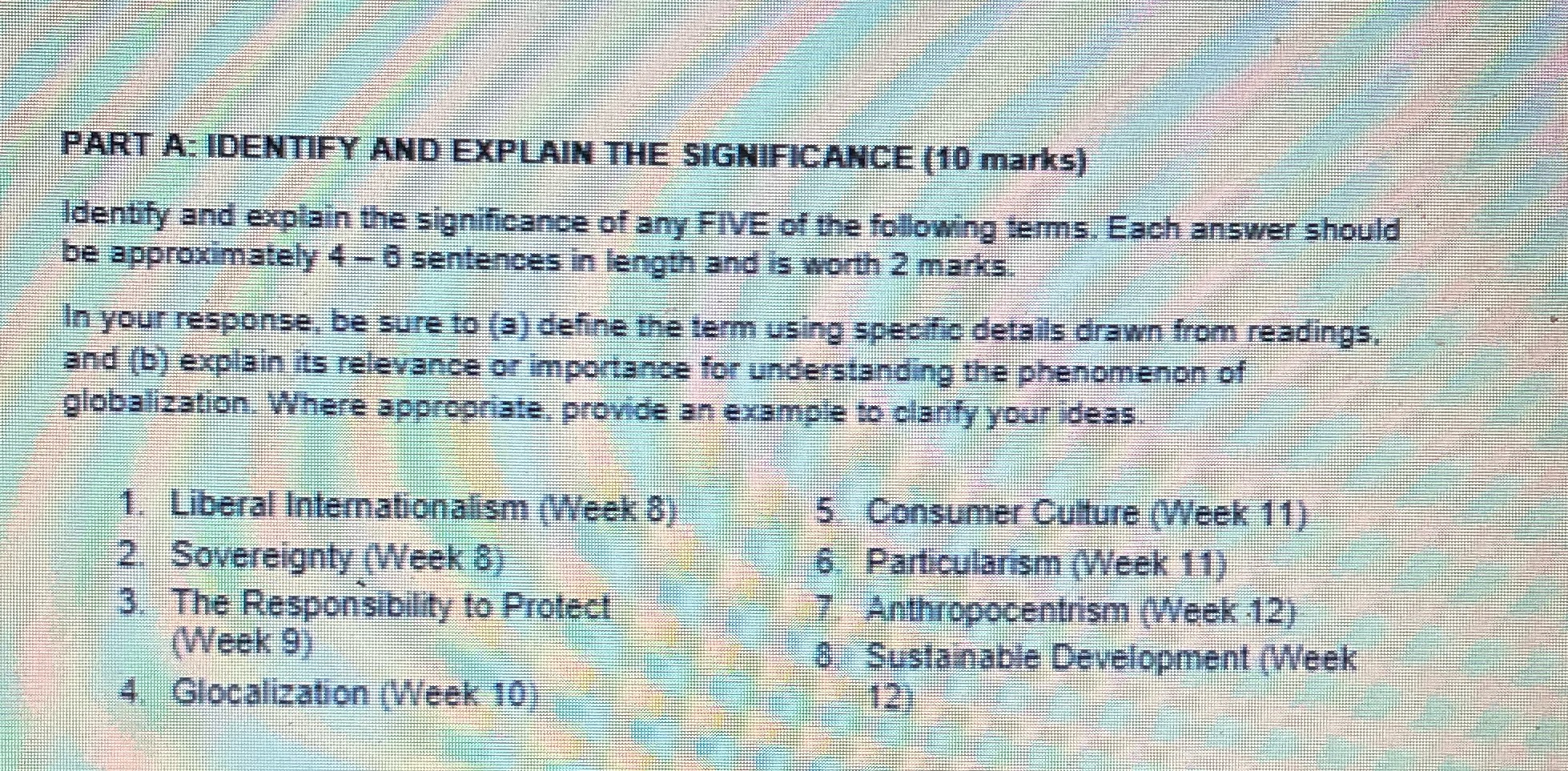  PART A: IDENTIFY AND EXPLAIN THE SIGNIFICANCE (10 marks) Identify and