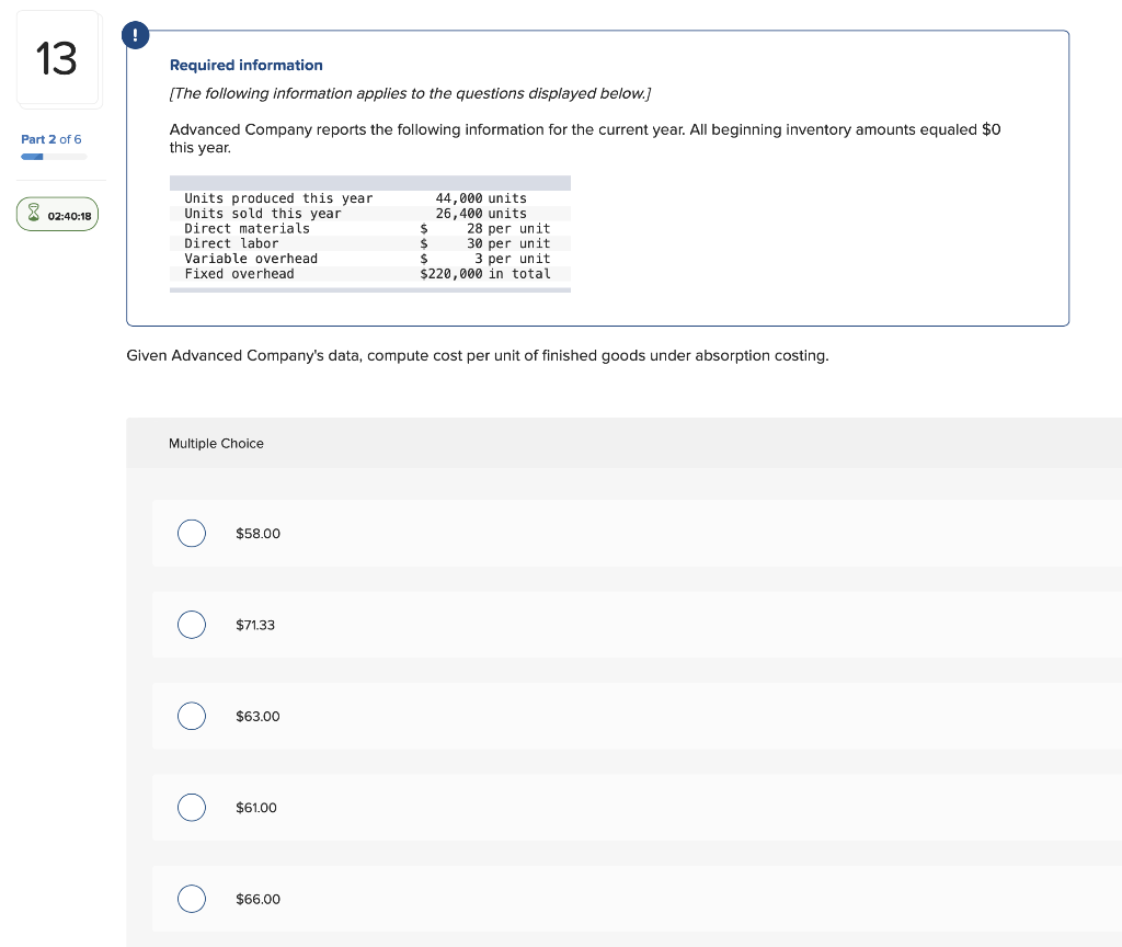 Please help, thank you!!! 12 Required information (The following information applies to
