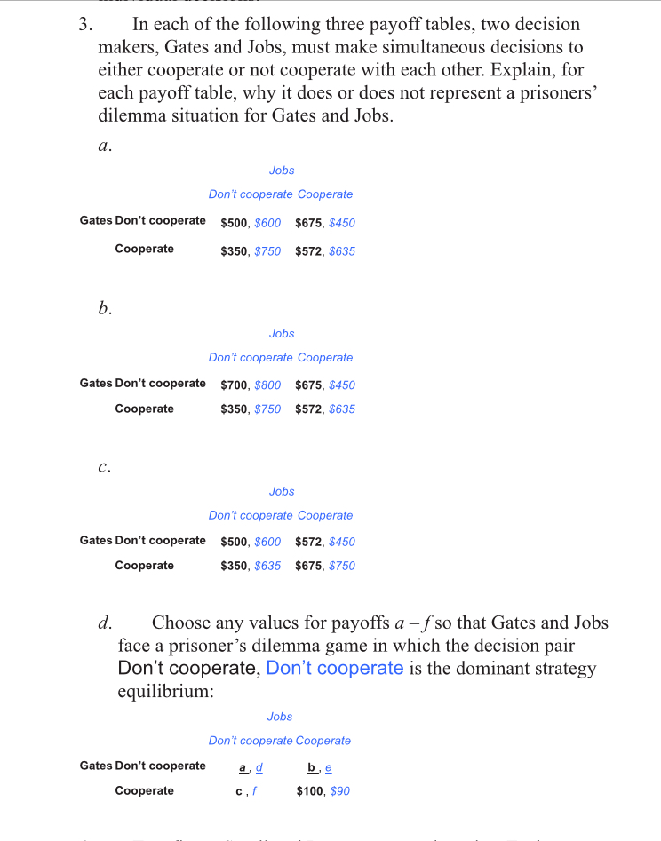 Please explain the concept. Also, why answer for part d have to