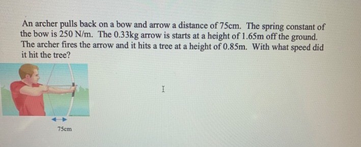 Please show all steps, thank you An archer pulls back on a