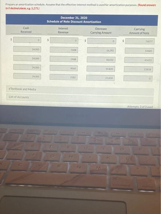 on December 31, 2020. (Round answers to decimal places, eg. 5,275. If