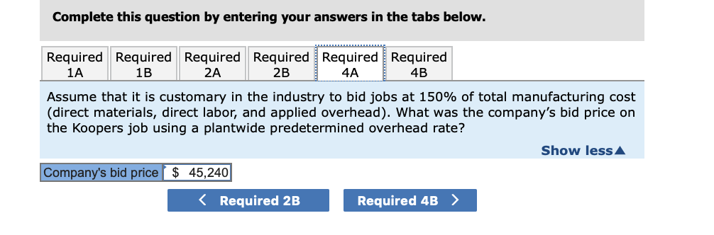 the Koopers job by $3,000. It seems we're either too high to