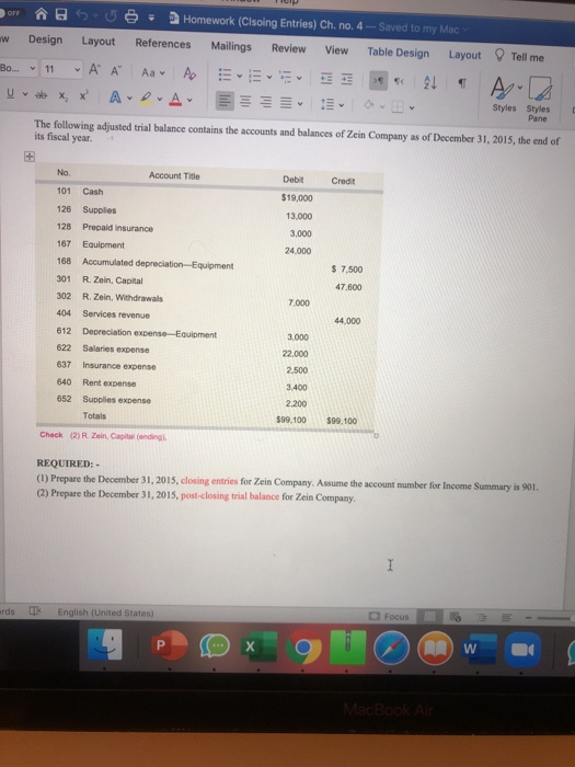  OFF Homework (Clsoing Entries) Ch. no. 4 - Saved to my