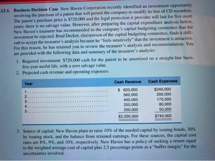  using information below please fill out the chart and show work...