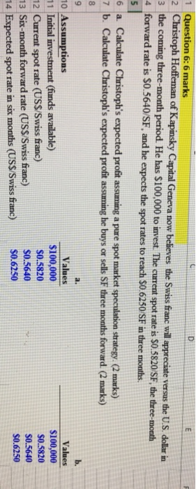  D E 1 Question 6: 6 marks 2 Christoph Hoffeman of