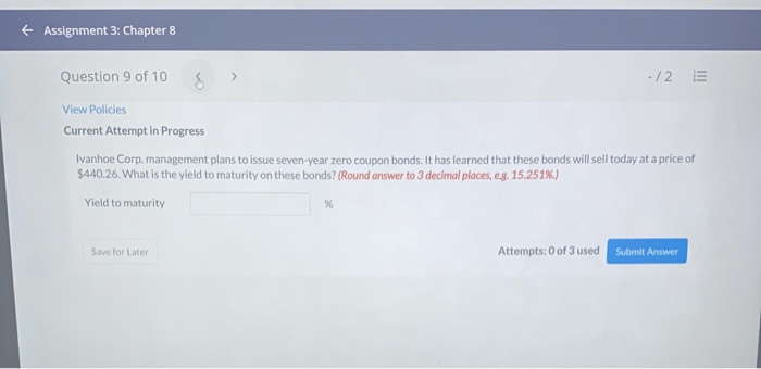 Policies Show Attempt History Current Attempt in Progress Your answer is incorrect