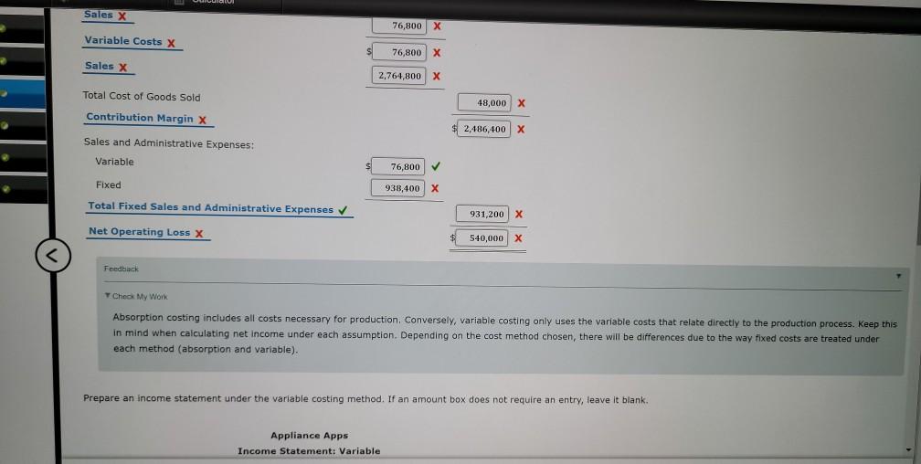 costs associated with its production and sale of devices that allow appliances