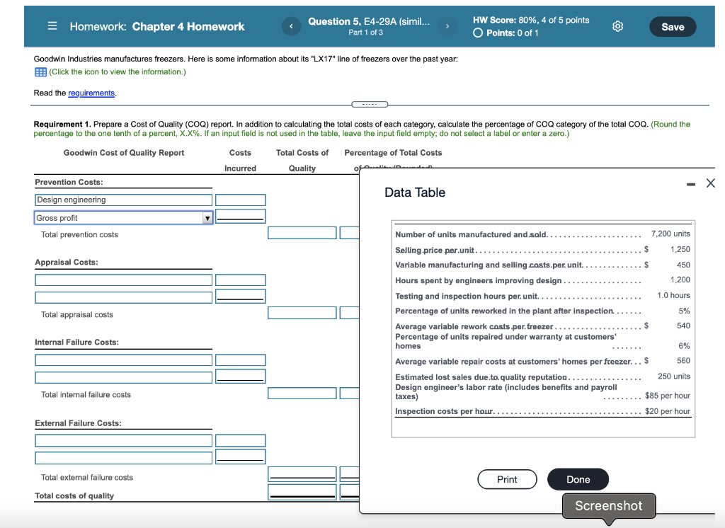 Chapter 4 Question 5 Homework: Chapter 4 Homework Question 5, E4-29A (simil...