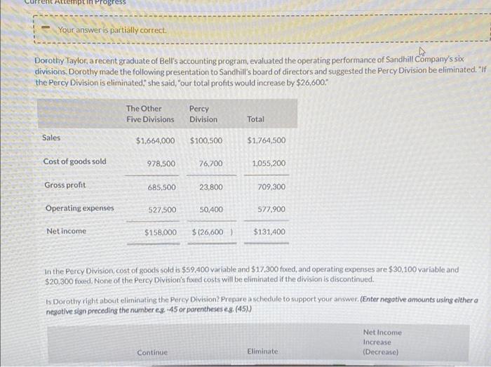  Progress Your answer is partially correct. Dorothy Taylor, a recent graduate