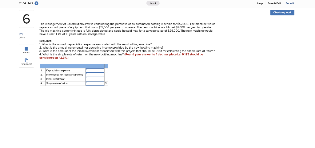 Ch 14 HK i. Help Save & Exit Submit Check my