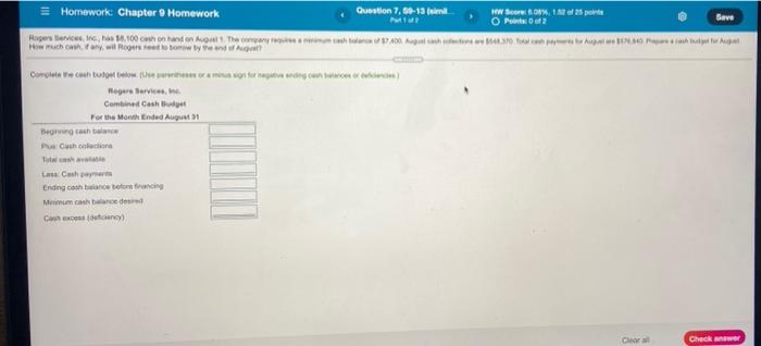  Save = Homework: Chapter 9 Homework Question 7,69-13 HW 80%. 112