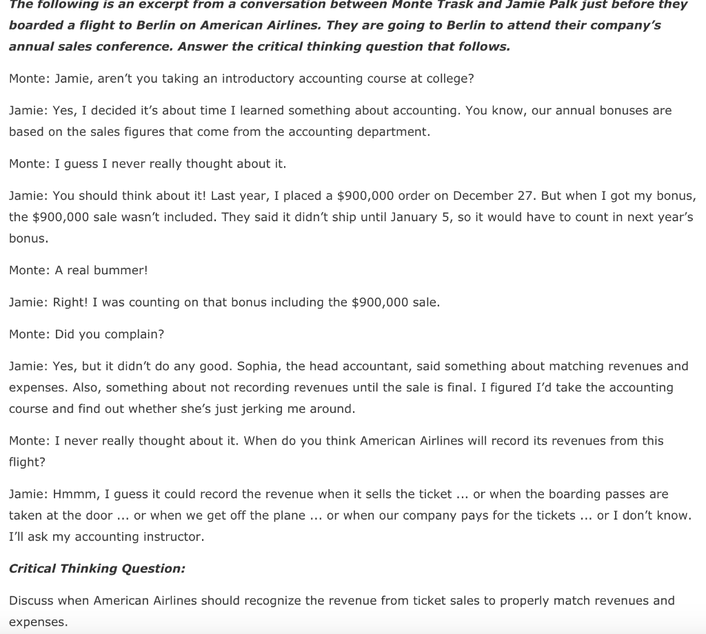 The following is an excerpt from a conversation between Monte Trask