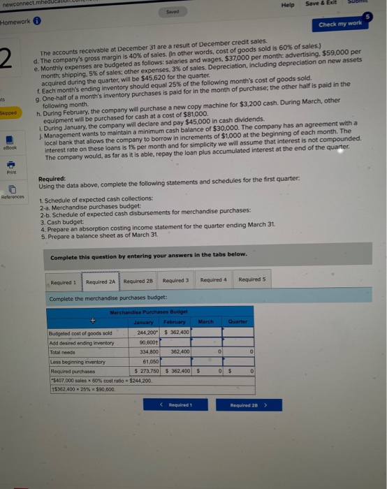 Company, an office supplies specialty store, prepares its master budget on a