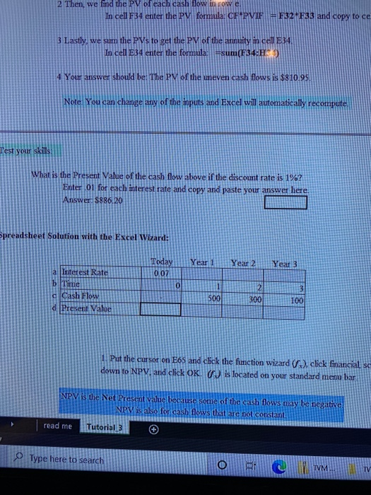 D E G H Enter your name in this box Tutorial 3