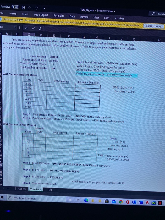 must calculate the PV Interest Factor for each cash flow in row