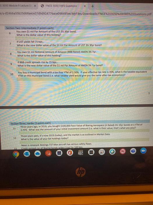  just need help with questions 6-9 please E 3050 Module 9