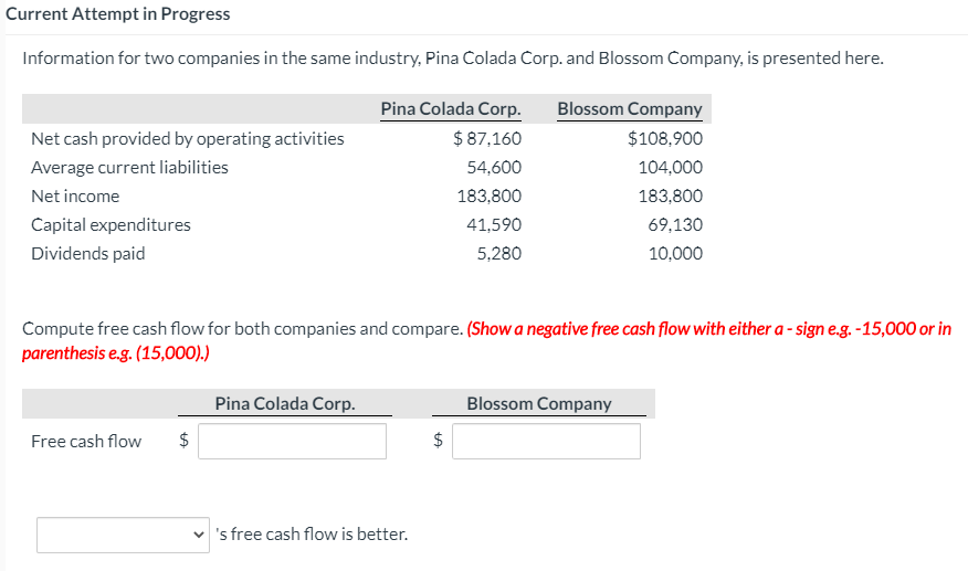  Current Attempt in Progress Information for two companies in the same