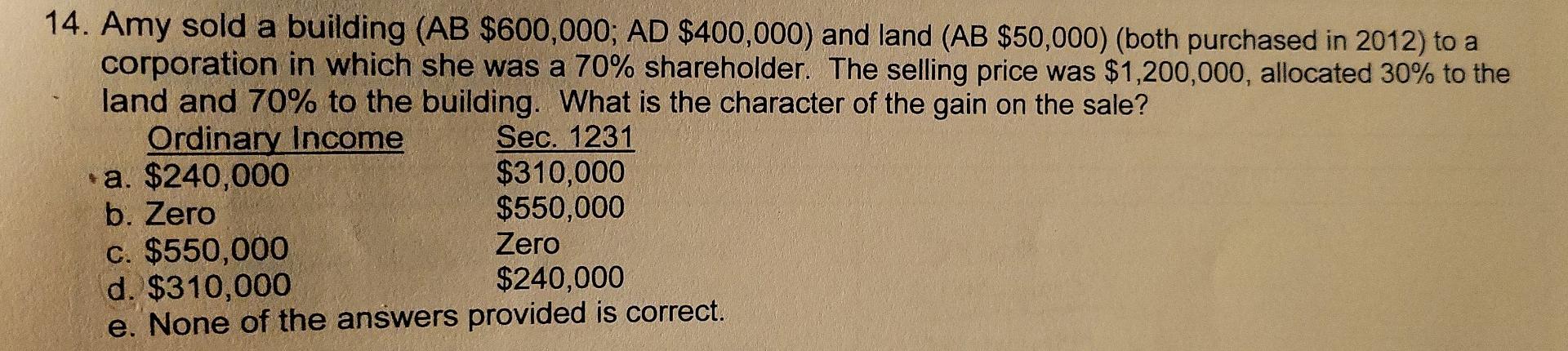  * please provide steps to the answer * 14. Amy sold