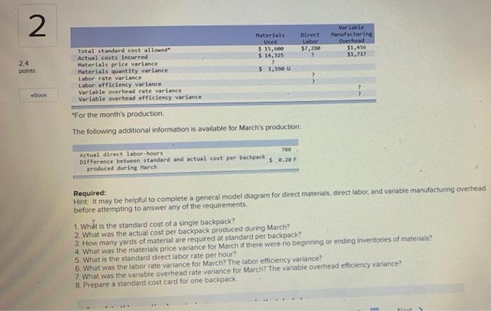 4 Highland Company produces a lightweight backpack that is popular with college