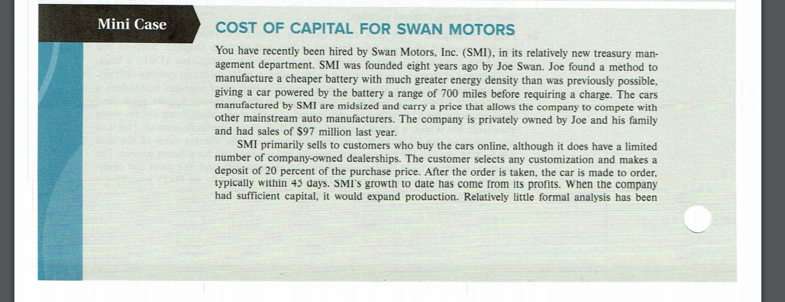 This is a finance mini case about Tesla. Please help me answer