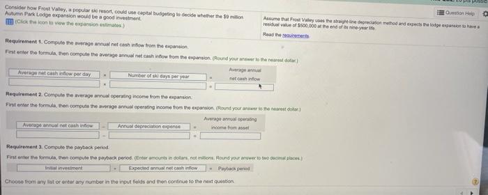 life of expansion (in years) 9 Average cash spent by each skier