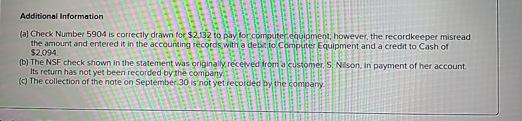 Chavez Company most recently reconciled its bank statement and book balances of