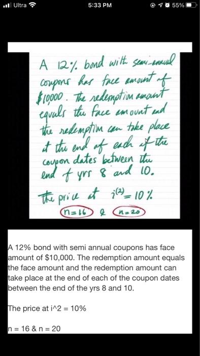  This Is a callable bond please show all work snd formulas