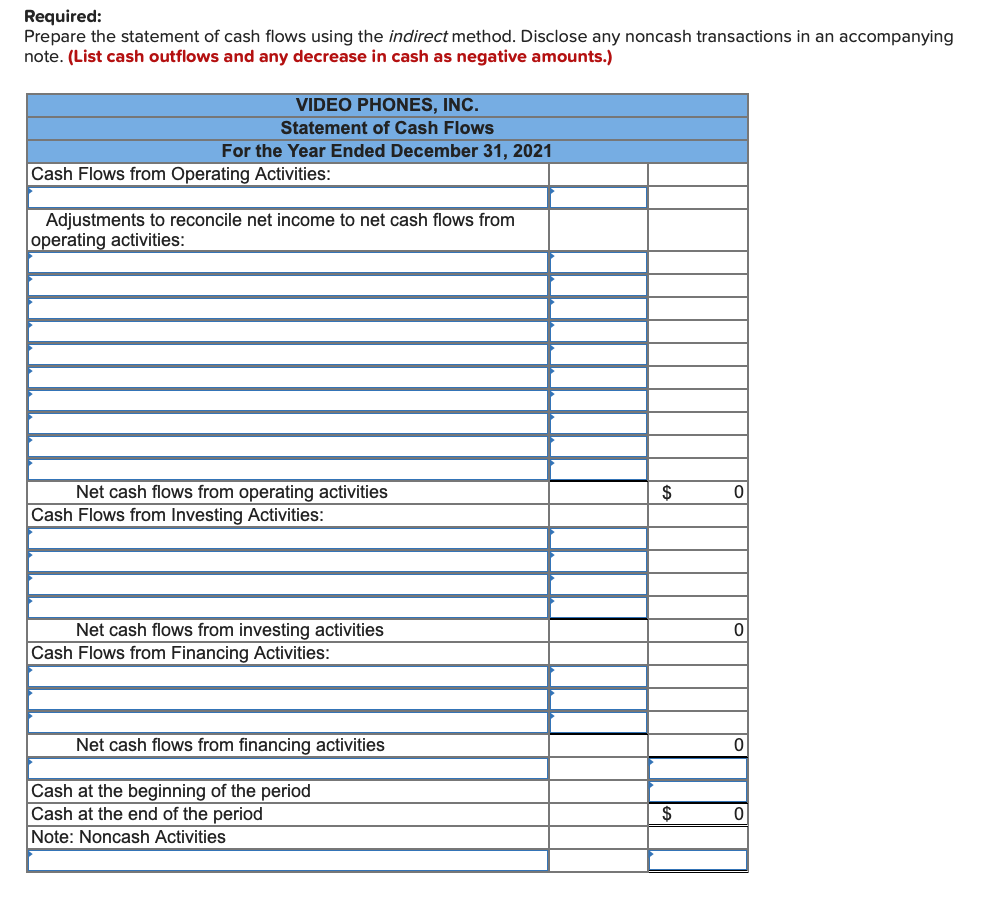 11-4, 11-5) The income statement, balance sheets, and additional information for Video