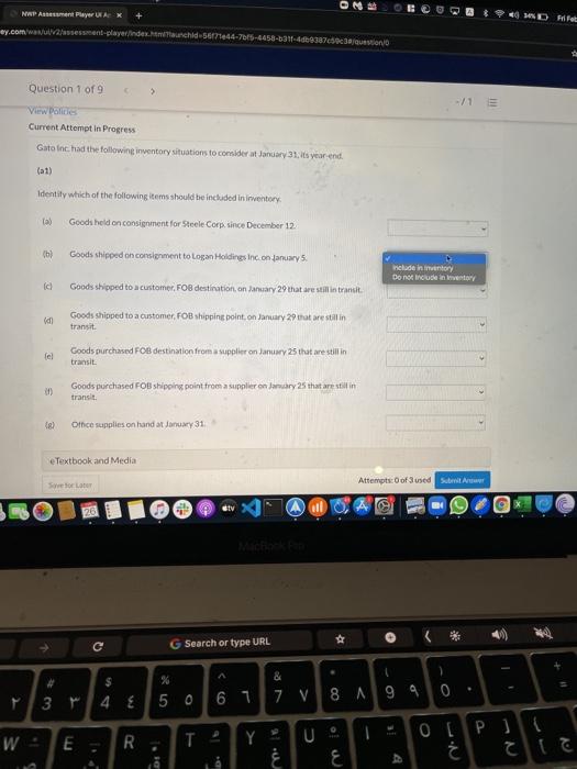 9 > ./1 View Police Current Attemptin Progress Gato Inc. had the