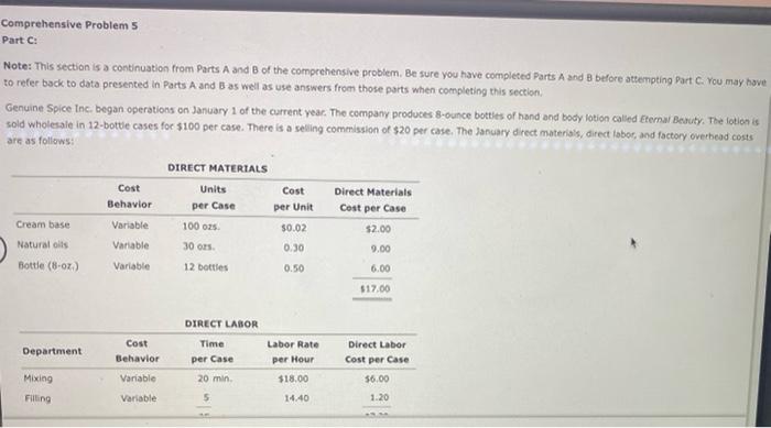  Comprehensive Problems Part C: Note: This section is a continuation from