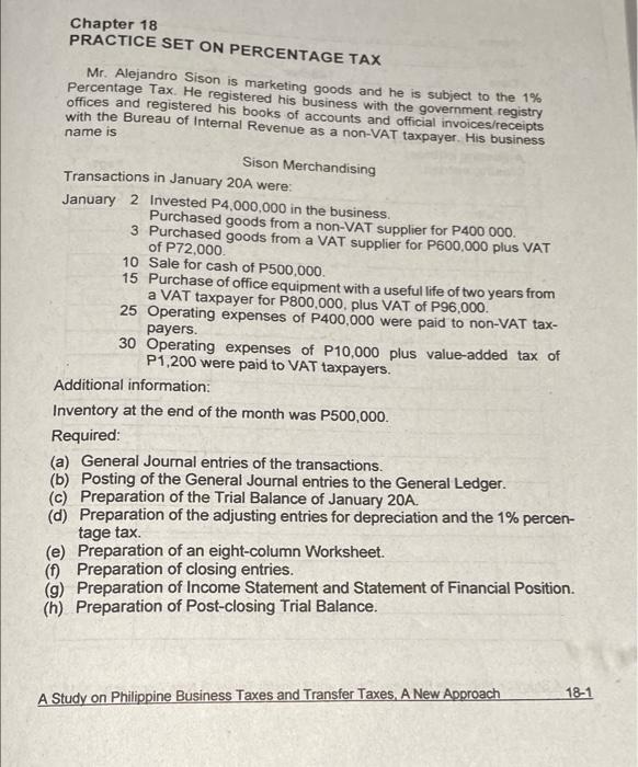 I need to answer all please Chapter 18 PRACTICE SET ON PERCENTAGE