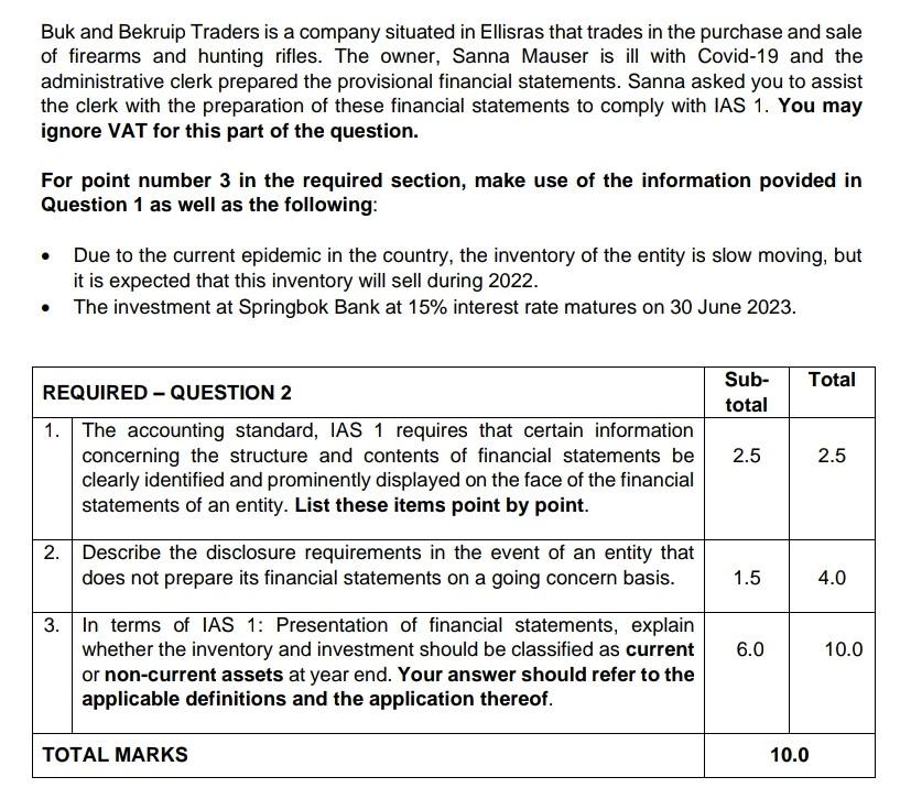 hi, please help with question 2. Buk and Bekruip Traders is a