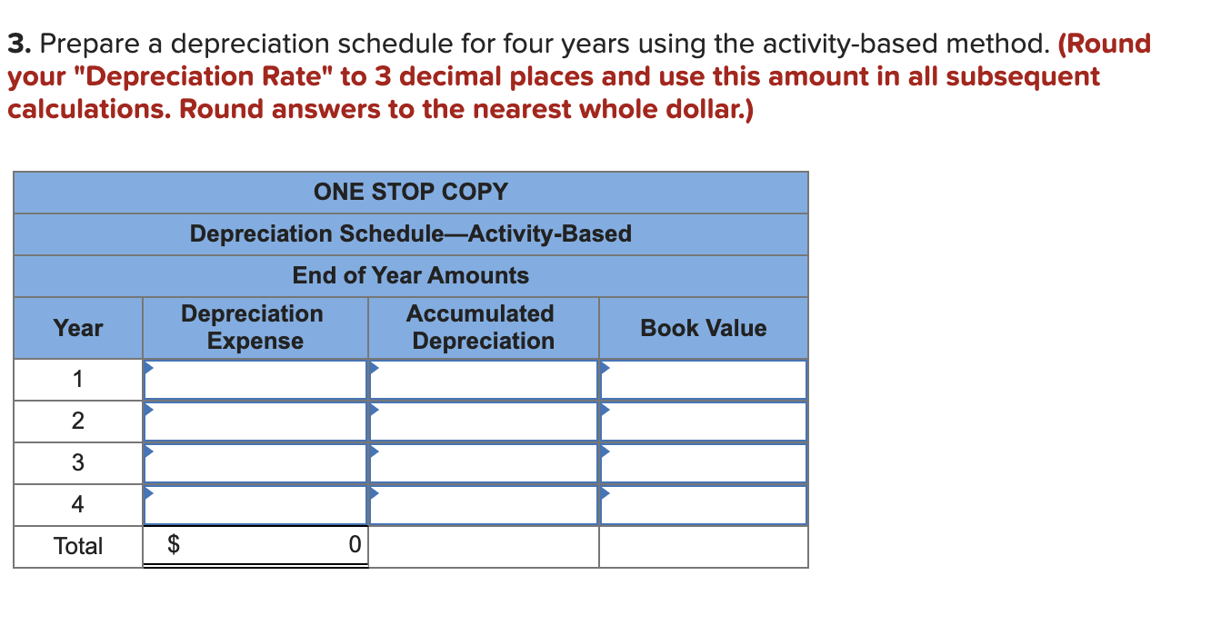 [The following information applies to the questions displayed below.] One Stop Copy