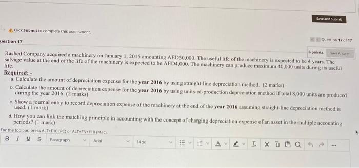  Save and Subm Click Submit to complete this assessment Question 1701