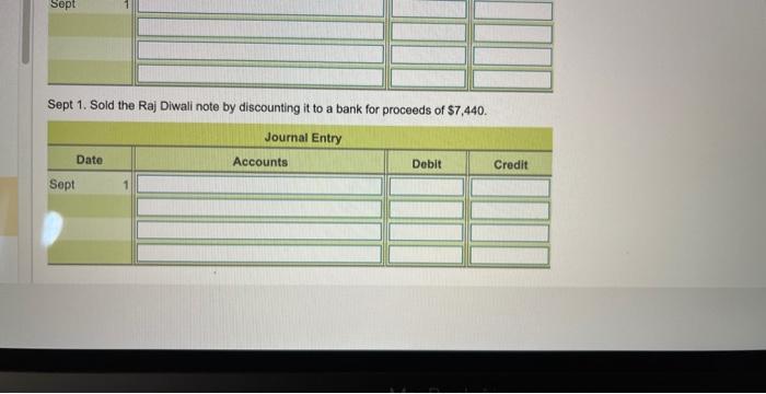 a note receivable and irmediately Giscourte ie note to a bank. During