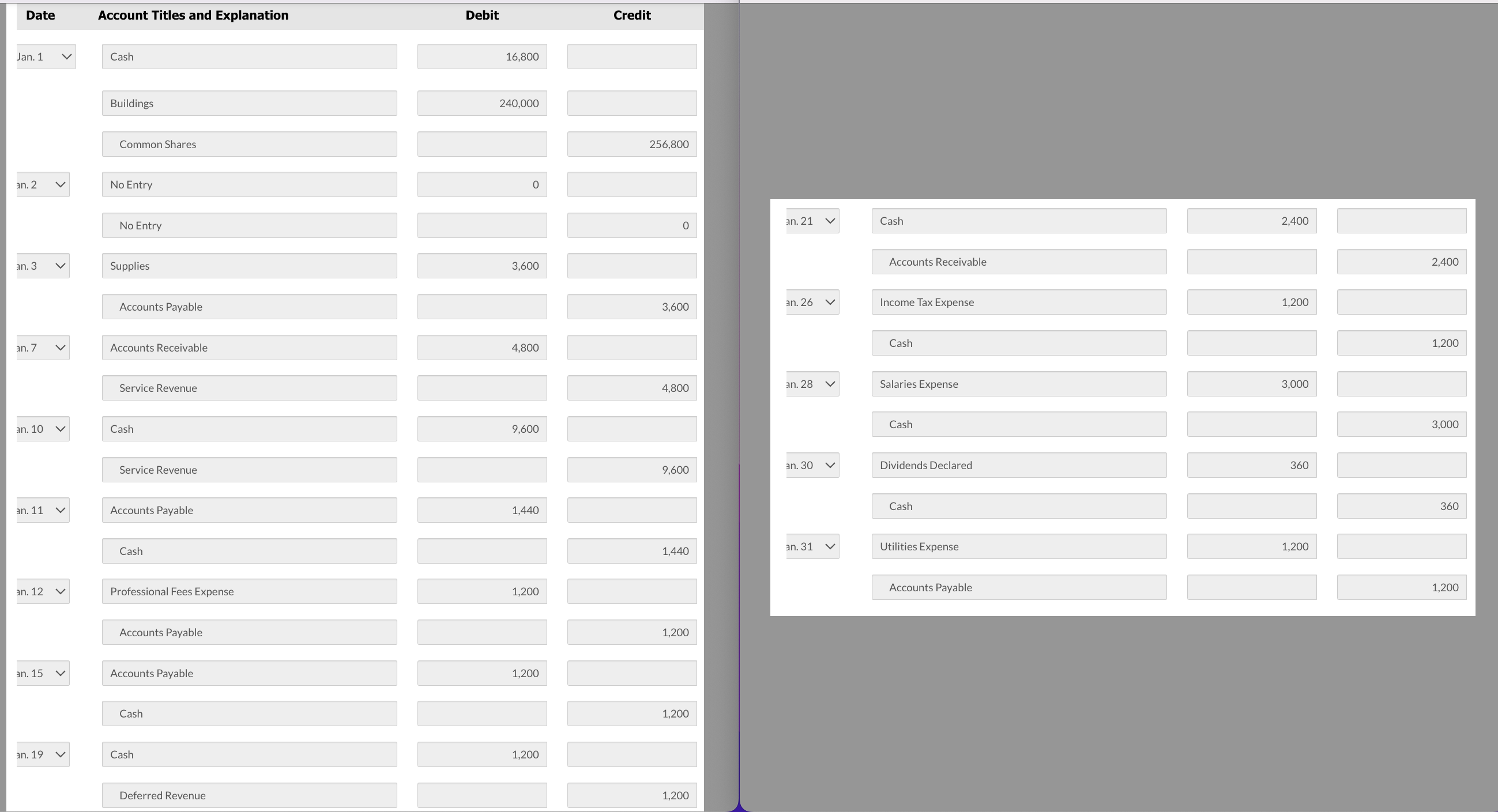  Using Using T accounts, post the journal entries to the general