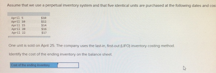 and that five identical units are purchased at the following dates and