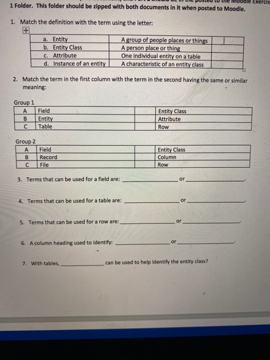  1 Folder. This folder should be zipped with both documents in