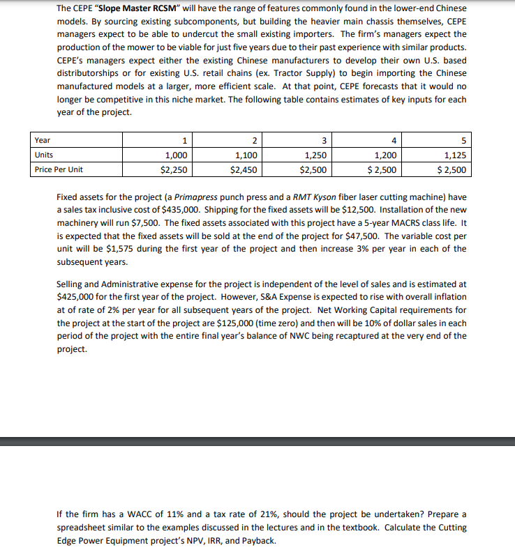  The CEPE "Slope Master RCSM" will have the range of features