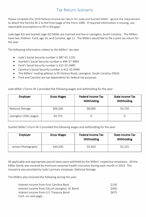  Complete Form 1040, Schedule 1, Schedule A, and Schedule B Complete