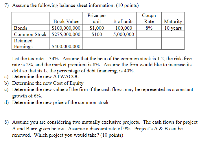  Please show all formulas on how you solved these questions using