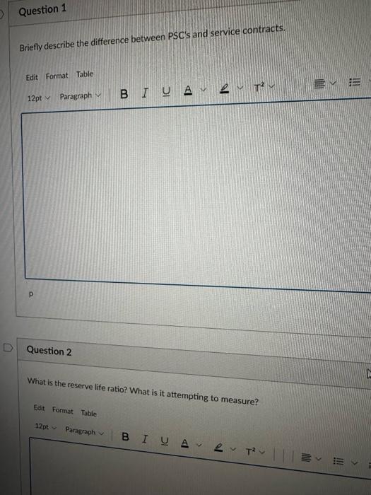  Briefly describe the difference between PSC's and service contracts. Question 2